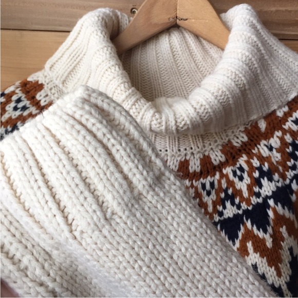 RACHEL ZOE FAIR ISLE NORDIC COWL NECK SWEATER - Picture 12 of 12